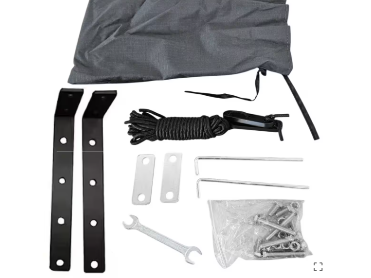 Toldo lateral Offroad com iluminação LED – 2,5 m de largura x 2,5 m aberto – Cinzento