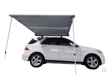 Toldo lateral Offroad com iluminação LED – 2 m de largura x 2,5 m aberto – Cinzento