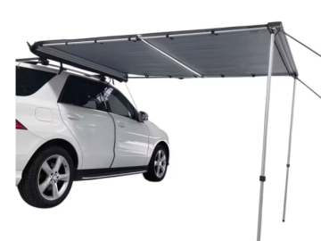 Toldo lateral Offroad com iluminação LED – 2 m de largura x 2,5 m aberto – Cinzento