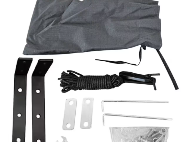 Toldo lateral Offroad com iluminação LED – 2 m de largura x 2,5 m aberto – Cinzento