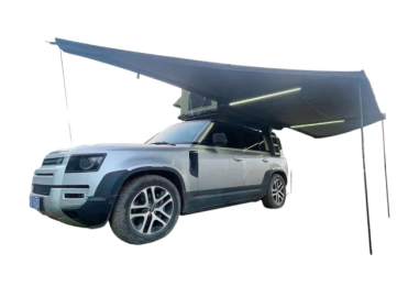 Toldo lateral com luz LED de 180º Overland (2,5 m) cinzento PREMIUM