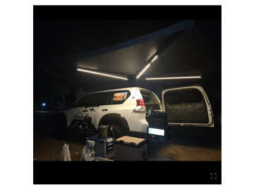 Toldo lateral com luz LED de 270º Overland (2,5 m) cinzento PREMIUM