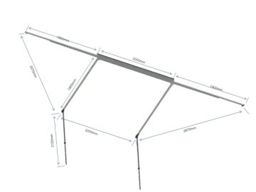 Toldo lateral de 180º Overland (2,0 m) verde PREMIUM