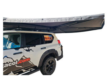 Toldo lateral de 270º com luz LED Overland (2,0 m) cinzento PREMIUM