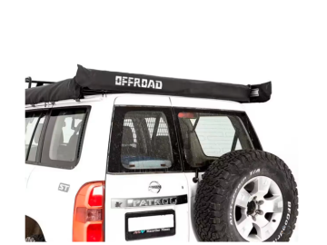 Toldo traseiro com iluminação, 1,4 m de largura x 2 m de abertura, Offroad – Cinzento