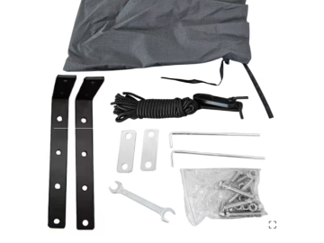 Toldo traseiro com iluminação, 1,4 m de largura x 2 m de abertura, Offroad – Cinzento