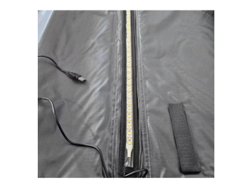 Toldo traseiro com iluminação, 1,4 m de largura x 2 m de abertura, Offroad – Cinzento