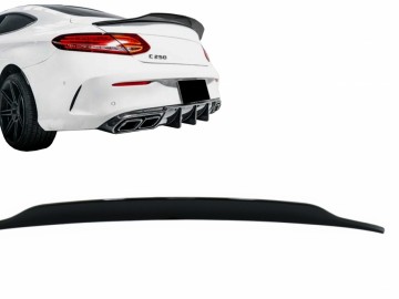 Trunk Boot Spoiler suitable for Mercedes C-Class C205 Coupe (2014-2019) Sport Design Piano Black