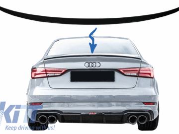 Trunk Spoiler suitable for Audi A3 8V Sedan (2013-Up) Piano Black