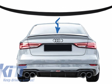 Trunk Spoiler suitable for Audi A3 8V Sedan (2013-Up) Matte Black