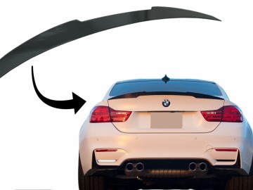 Trunk Spoiler with Mirror Covers suitable for BMW 4 Series Gran Coupe F36 (2014-03.2019) M4 CSL Design Black