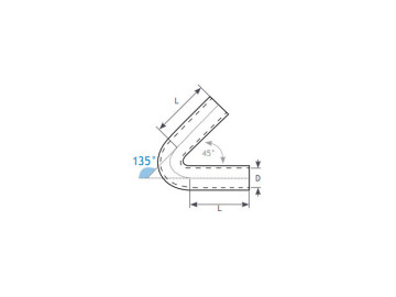 Tubo de Silicone 135º - 25MM