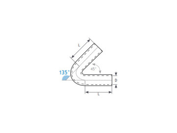 Tubo de Silicone 135º - 60MM
