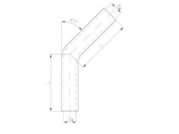 Tubo em Silicone 45º com Redução - 57MM-70MM
