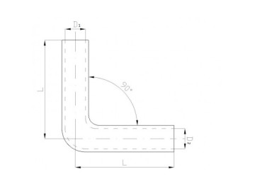 Tubo em Silicone 90º com Redução - 76MM-80MM
