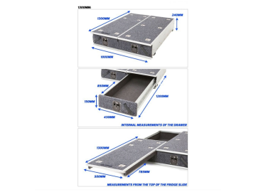 Unidade de Gaveta Offroad Reforçada Modelo 1300 para Pick-up/Ute 24 CM de Altura