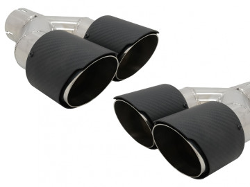 Universal Carbon Fiber Exhaust Muffler Tips Polished Look Inlet 6.1cm