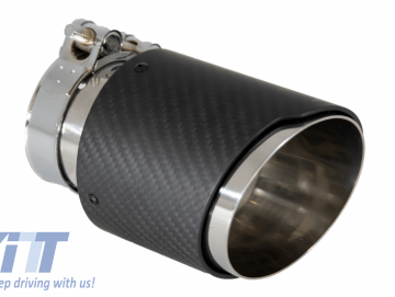 Universal Exhaust Muffler Tip Carbon Fiber Matte Finish Inlet 6cm/2.36inch