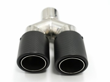 Universal Exhaust Muffler Tip Matte Carbon Fiber Inlet 5.8 cm Left Side