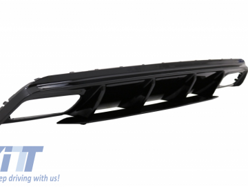 Valance Rear Diffuser Suitable for MERCEDES W176 A-Class (2012-2018) with Roof Boot Lid Spoiler A45 Design Facelift Black Edition