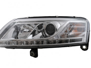 Xenon Headlights LED DRL suitable for Audi A6 4F C6 (2004-2008) Chrome