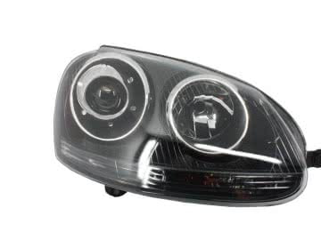 Xenon Look Headlights RHD suitable for VW Golf 5 V Mk5 (2003-2007) Jetta (2005-2010) GTI R32 Black Edition