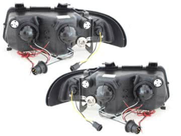 headlights suitable for AUDI A4 B5 95-98 _ 2 halo rims _ black