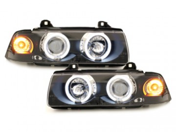 headlights suitable for BMW E36 Coupe/Cabrio 92-98_2 CCFL halo rims_black
