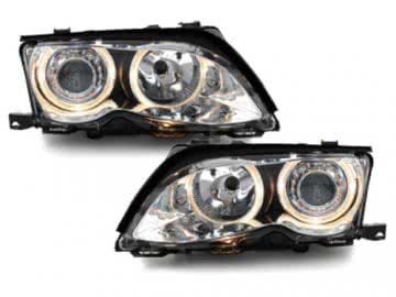 headlights suitable for BMW E46 4d 01-03 _ 2 halo rims