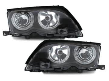 headlights suitable for BMW E46 4d 01-03 _ 2 halo rims