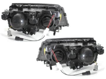 headlights suitable for BMW E46 4d 01-03 _ 2 halo rims