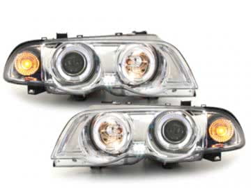 headlights suitable for BMW E46 4d 98-01 _ 2 LED halo rims