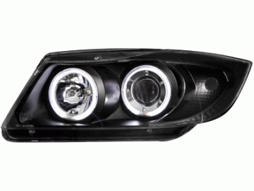 headlights suitable for BMW E90 _ 2 halo rims _black