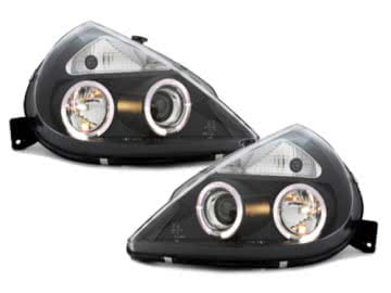 headlights suitable for FORD KA _ 2 halo rims _ black