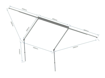 oldo lateral com luz LED de 180º Overland (2,5 m) verde PREMIUM