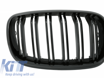 Front Grilles Kidney suitable for BMW X5/X6 E70/E71 (2007-2014) Double Stripe M Design Piano Black